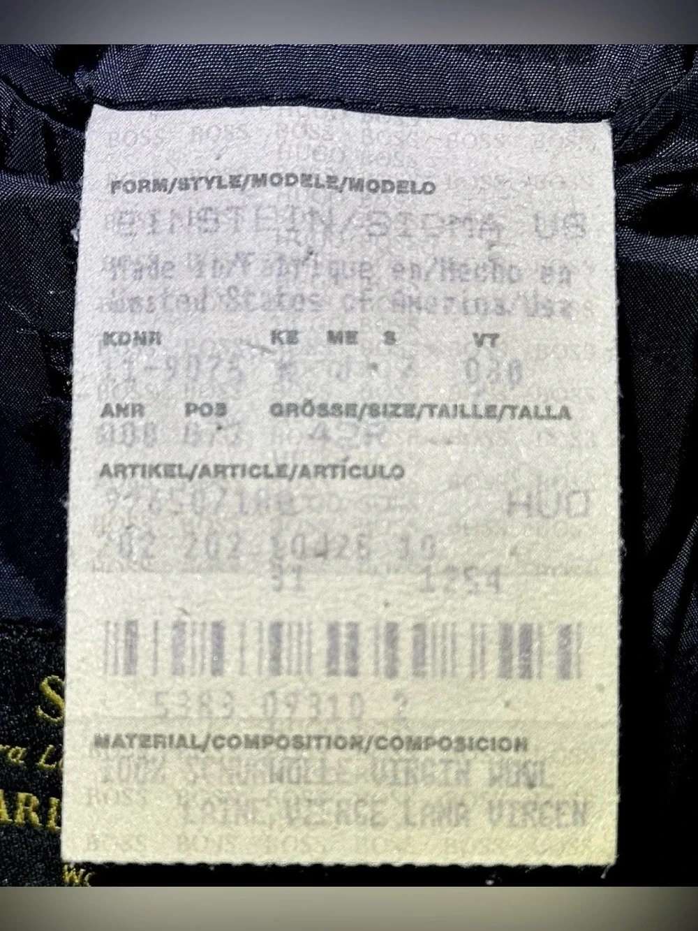 $1150 HUGO BOSS BLACK LABEL SPORTCOAT JACKET 42R 42 R ITALY FABRIC BARBERA 120’S